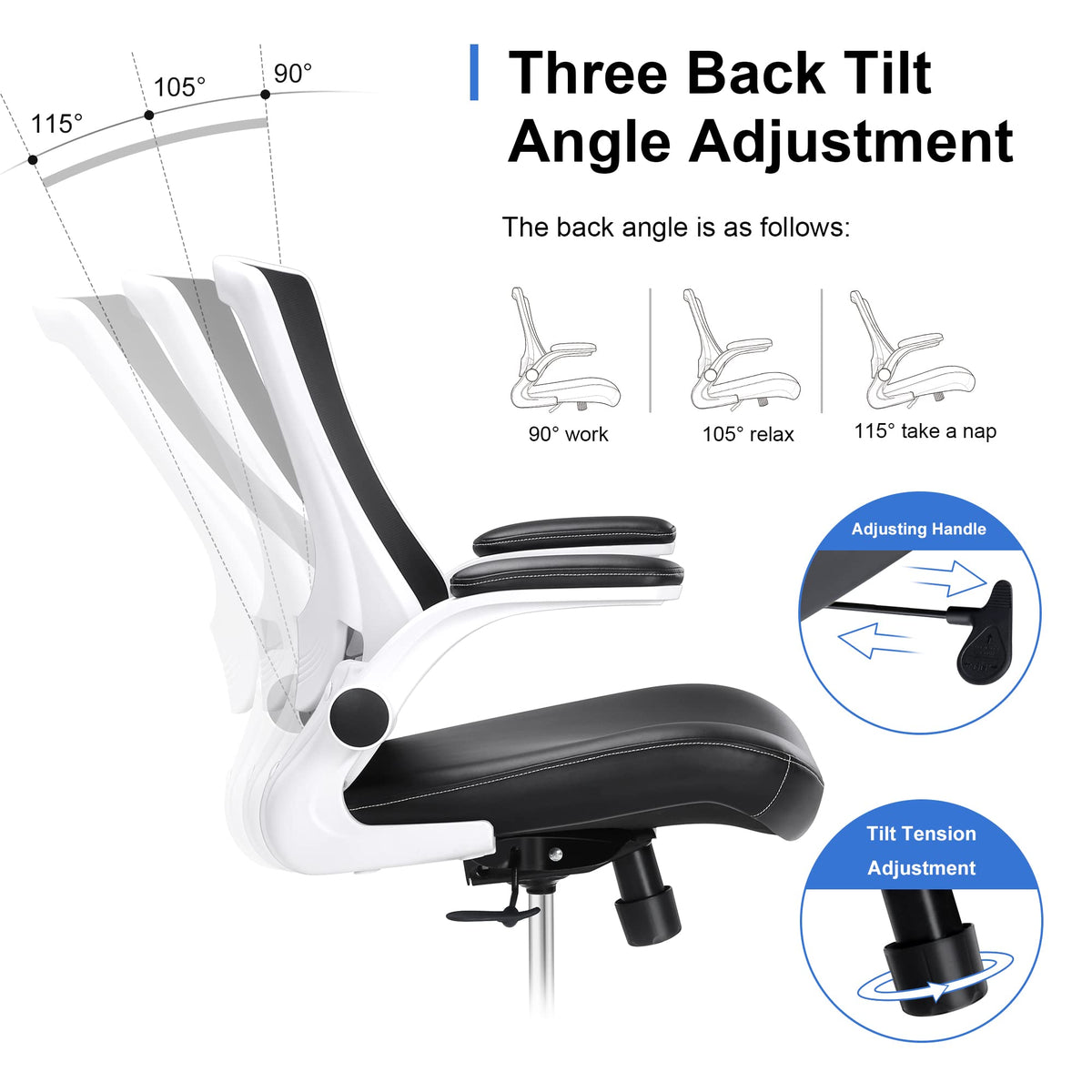 Misolant Drafting Chair, Tall Office Chair for Standing Desk, High Office Chair with Adjustable Lumbar Support and Footrest Ring, Standing Desk Chairs Adjustable Height