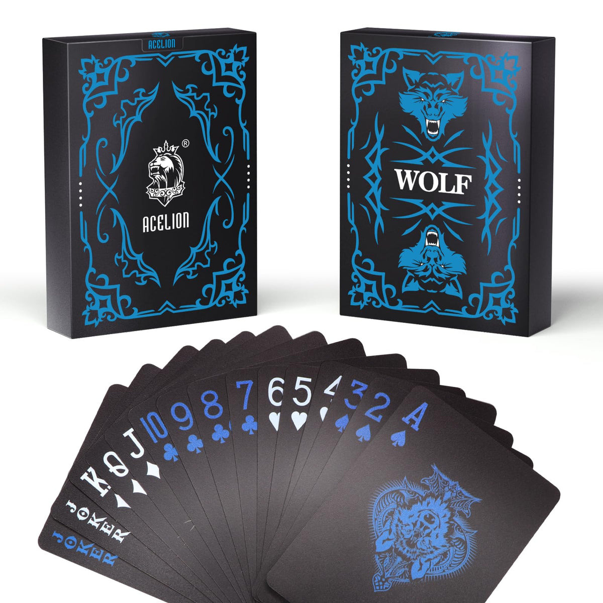Waterproof Playing Cards, Plastic Playing Cards, Deck of Cards, Gift Poker (Black Diamond Cards)