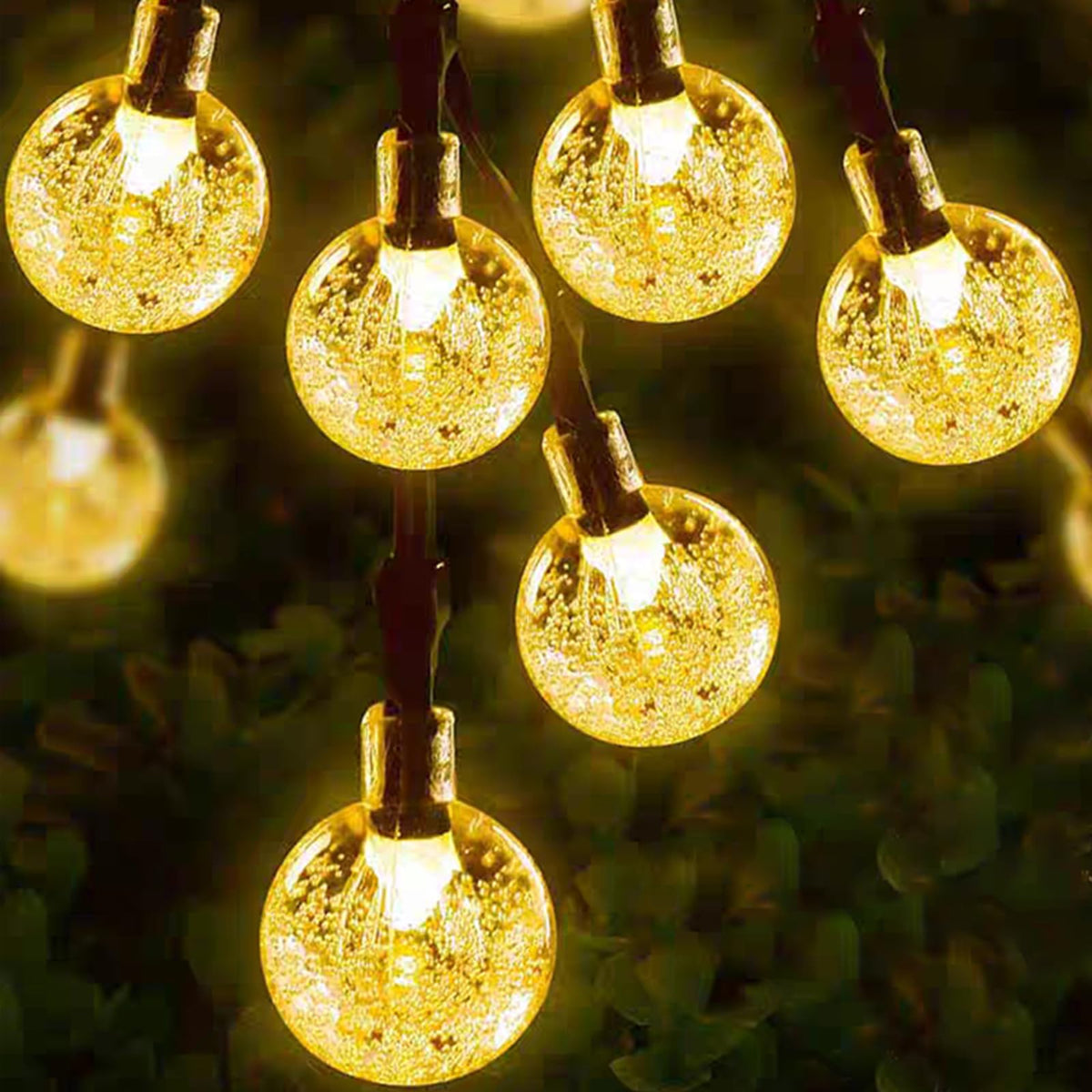LQWELL® Solar Fairy Lights for Outdoor Garden, Solar Chain Light Crystal Balls 30LED 8M IP44 8 Modes Fairy Lights for Outdoor/Indoor Garden Patio Balcony Wedding Window (Warm White)