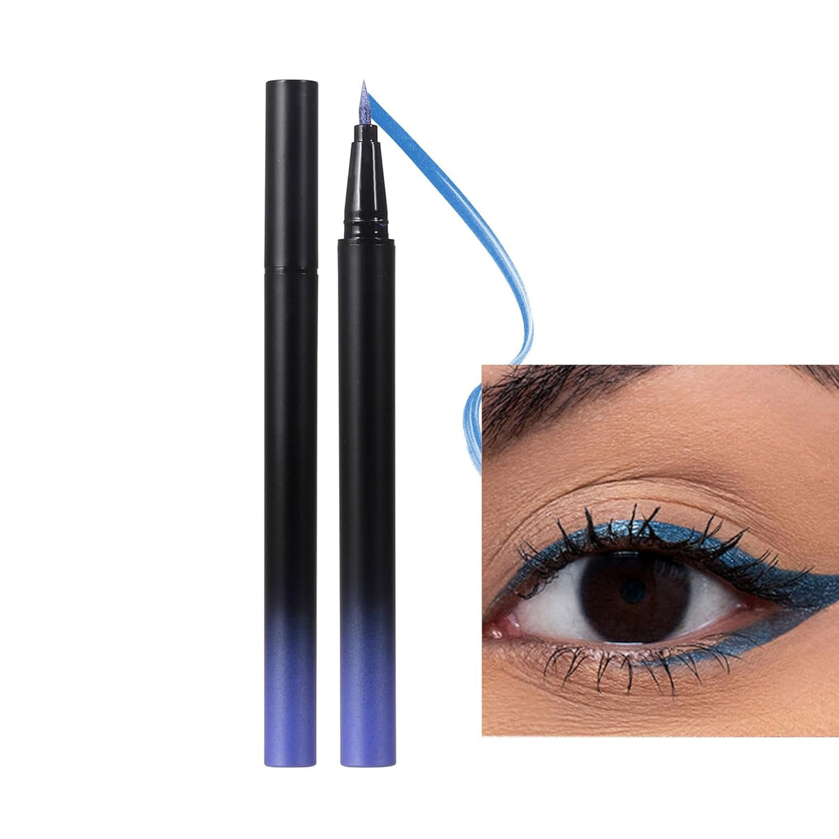 waterproof eyeliner metallic satin finish liquid eye liner pencil colorful high pigmented Blue
