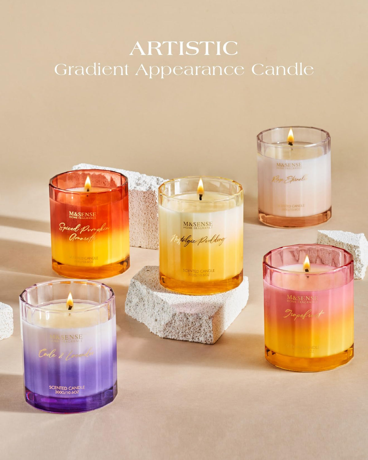 M&SENSE Cade Lavender Scented Aromatherapy Candle for Stress Relief, 10.6oz 60 Hour Burn Time Natural Soy Candles for Home Long Lasting Highly Scented Luxury Gifts