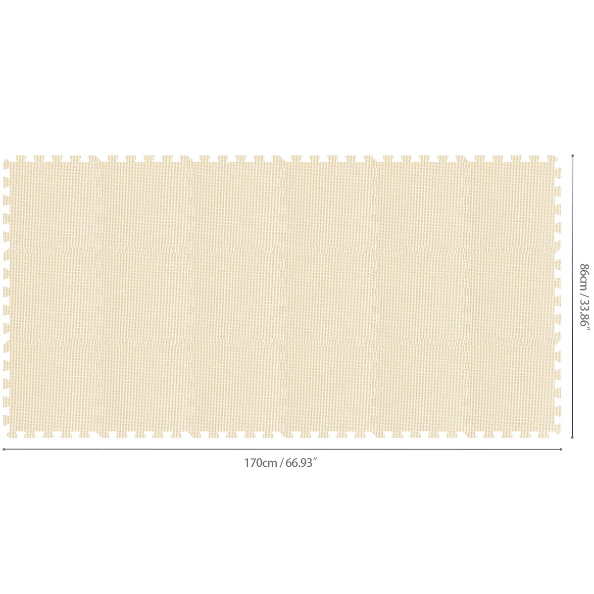 qqpp EVA Rubber 18 Tiles Interlocking Puzzle Foam Floor Mats - Baby Play Mat for Playing | Exercise Mat for Home Workout. Beige. QC-Jb18N