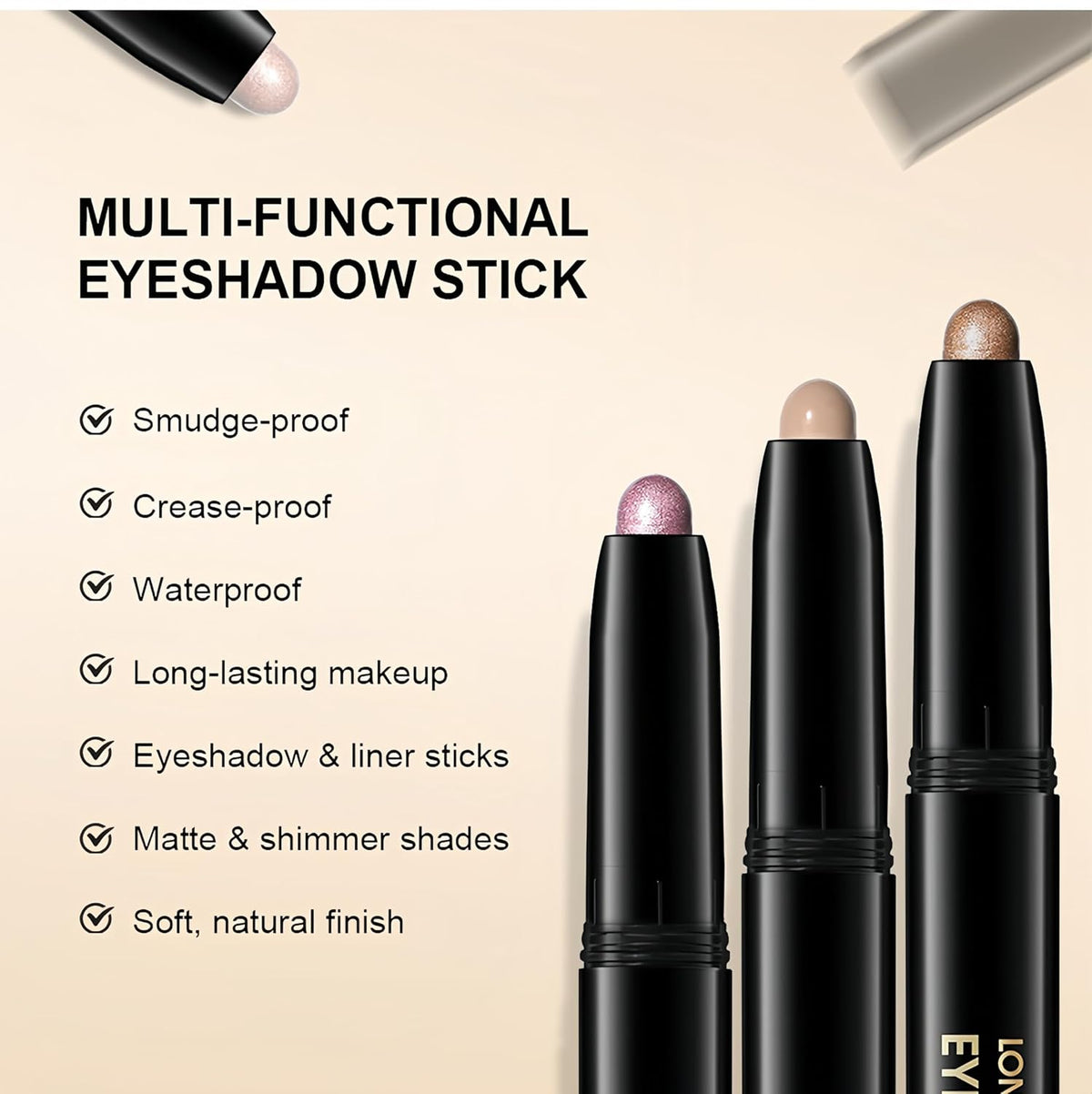 MAEPEOR 10 Colors Cream Eyeshadow Stick Silky Smooth Matte Shimmer Eyeshadow Pen Waterproof and Long Lasting Shadow Pencil for Girls and Women (Color 05)