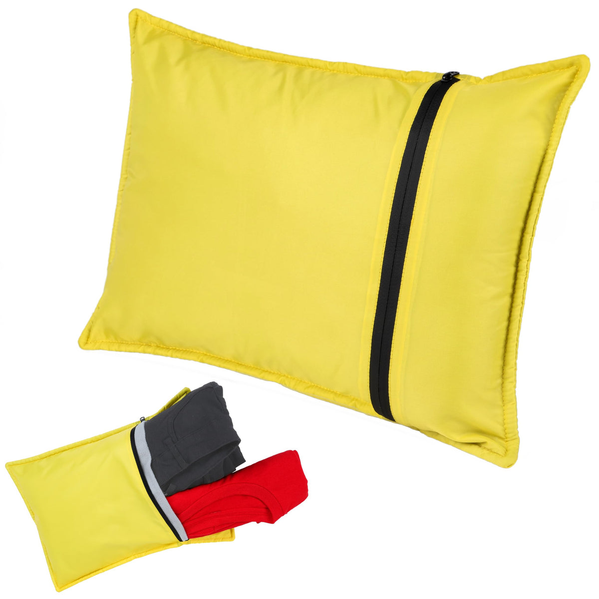 Elan Quest Stuffable Camping Pillow Sack (Small, Yellow) - 10 x 14 - Camping Essentials for Hiking, Backpacking and Travel Essentials - Sold Unstuffed Bring Your Own Stuffing