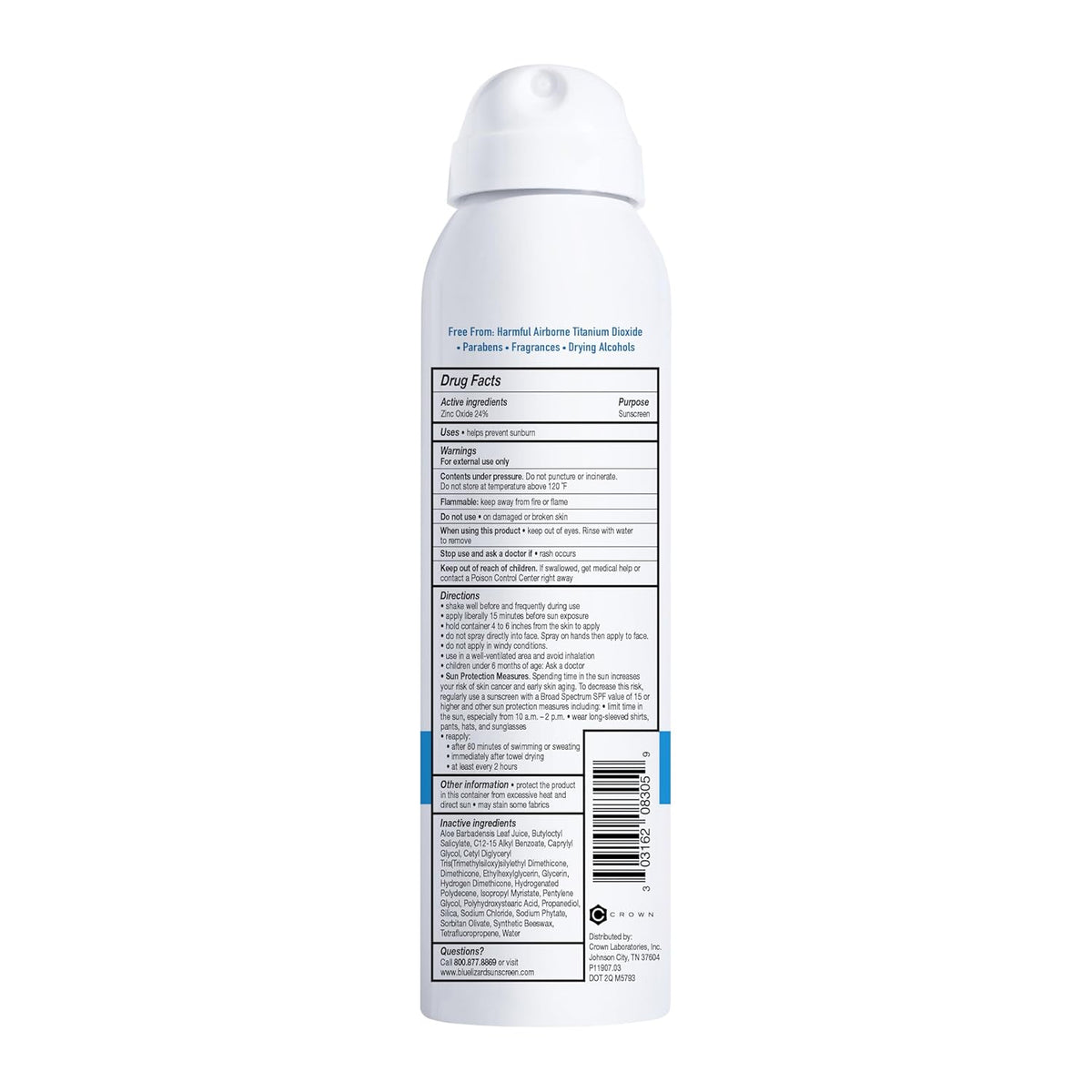 Blue Lizard Sensitive Mineral Sunscreen Spray SPF 50+, Dermatologist-Recommended Brand, Broad-Spectrum UVA/UVB Protection, Water-Resistant, Zinc Oxide Formula, 5 fl oz (Pack of 2)
