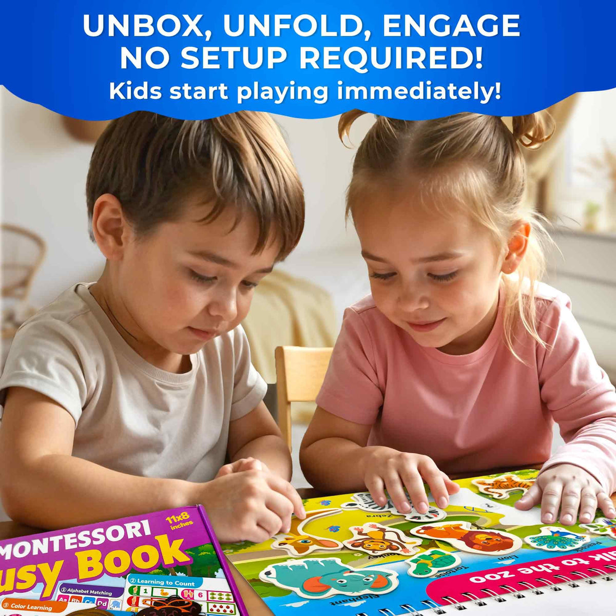 QUOKKA Montessori Busy Book for Toddlers 3-5 - Pre K Toddler Learning Activities for Homeschooling - My Preschool Busy Book for Ages 4-8 - 15 Kids Educational Activities