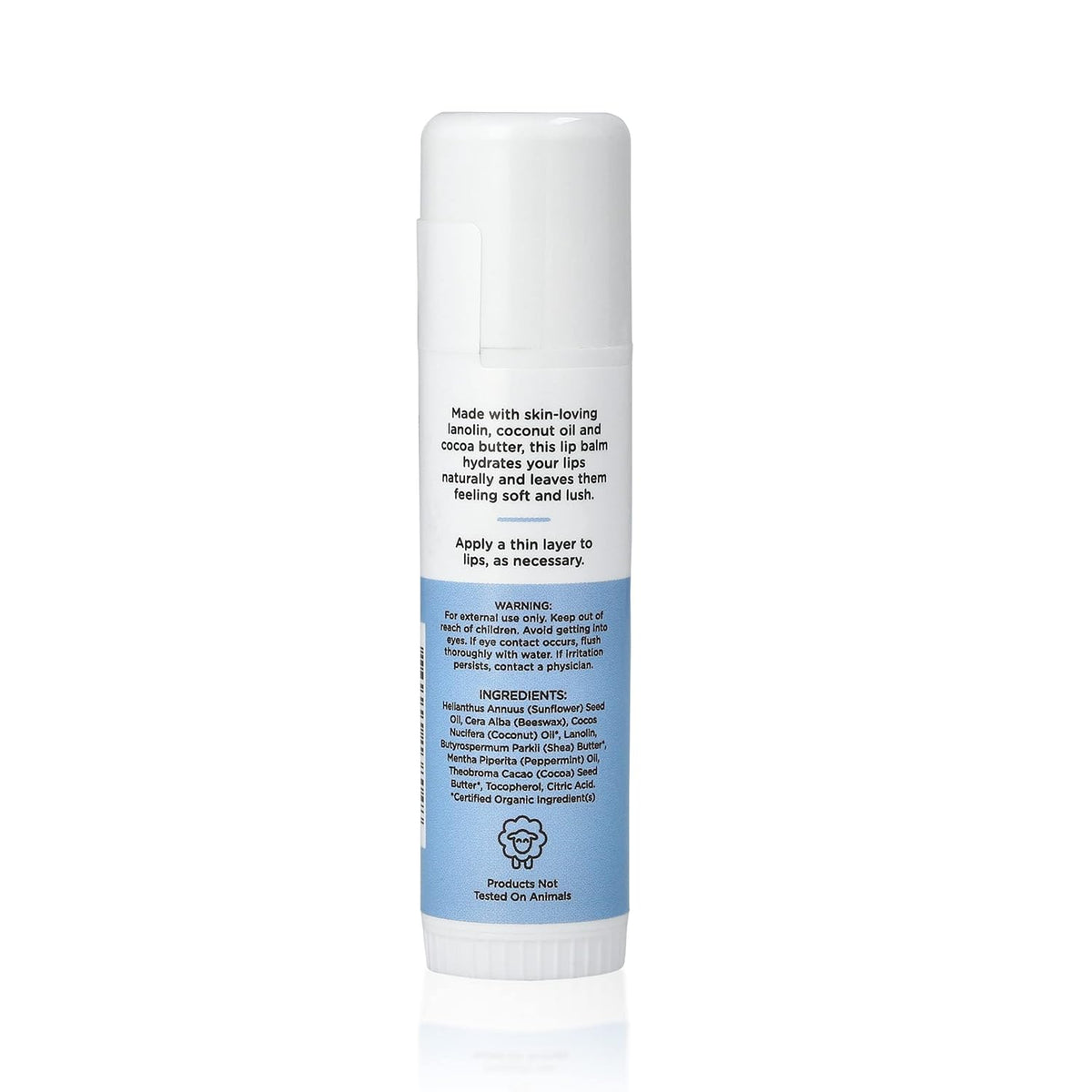 High Meadow Lanolin Peppermint Lip Balm Stick-Natural Unisex Lip Care With Shea Butter, Hydrates, Moisturizes, and Protects Lips, Great for Cold Sores, Fever Blisters, Long-Lasting Clear Lip Hydration