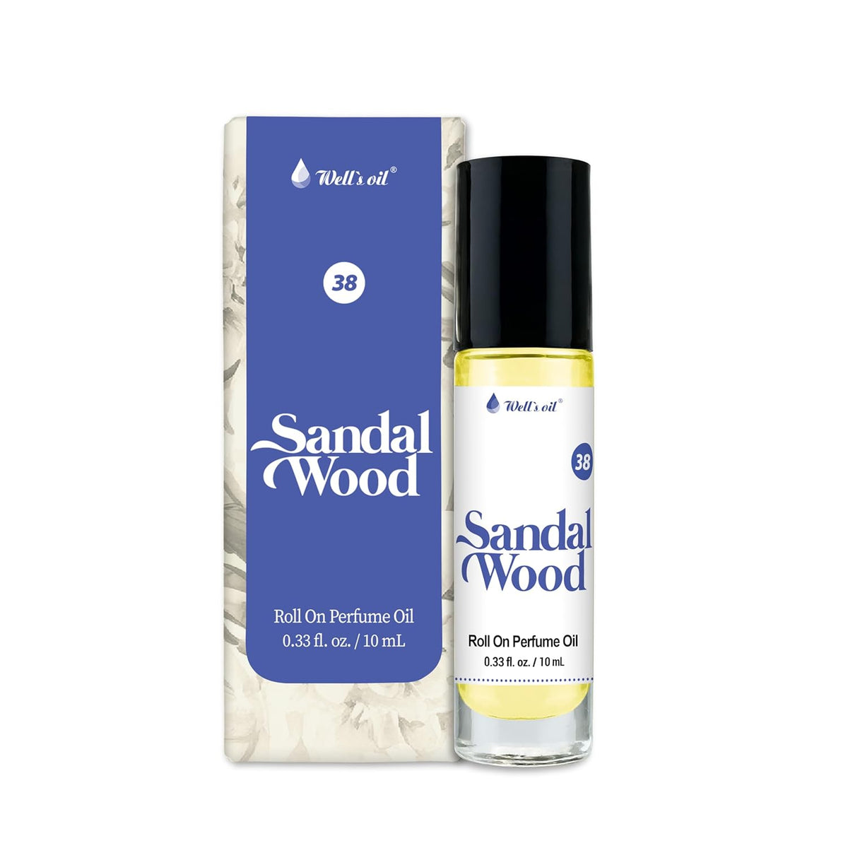 Well's Oil Roll-On Perfume Oil (Sandalwood) | Warm & Woody Notes | Long-Lasting | Paraben-Free | 0.33 Fl Oz / 10 ml