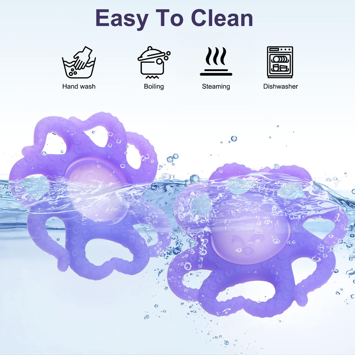 Baby Teething Toys 3-6 Months, Octopus Baby Teethers 6-12 Months, Silicone Teether Toy for Infants Relief 0-12 Months, BPA-Free Chew Toy for Soothing Sore Gums, Newborn Sensory Toy Gift for Boy Girl-A