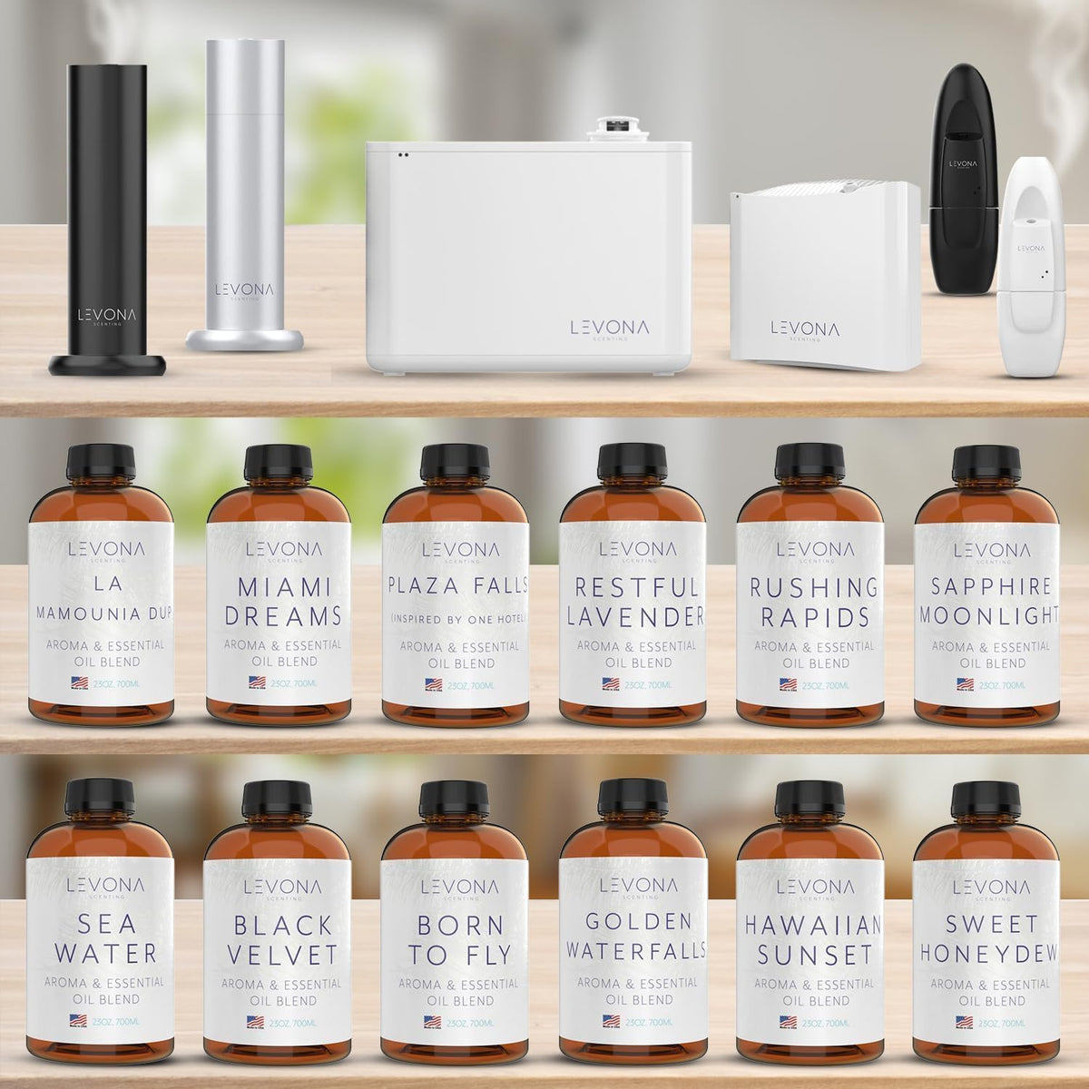 Levona Scent Essential Oil for Diffuser: Home Luxury Fragrance Scent - Aroma Diffuser Oil Refill - Hotel Diffuser Essential Oils for Humidifiers - 700 Ml/ 23oz Essential Oils - Born to Fly