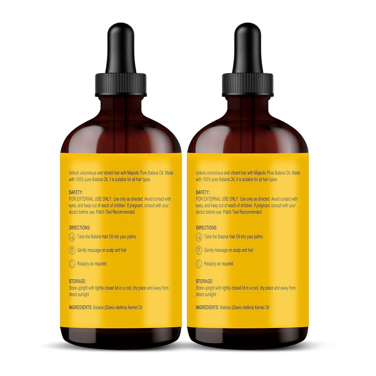 Botanic Hearth 100% Pure Batana Oil for Hair Growth- Weightless(Glass bottle 4 fl oz-Pack of 2) from Honduras|Hair Oil Repairs Dry Damaged Hair, Strengthening, Healthier Hair- Hair Tonic