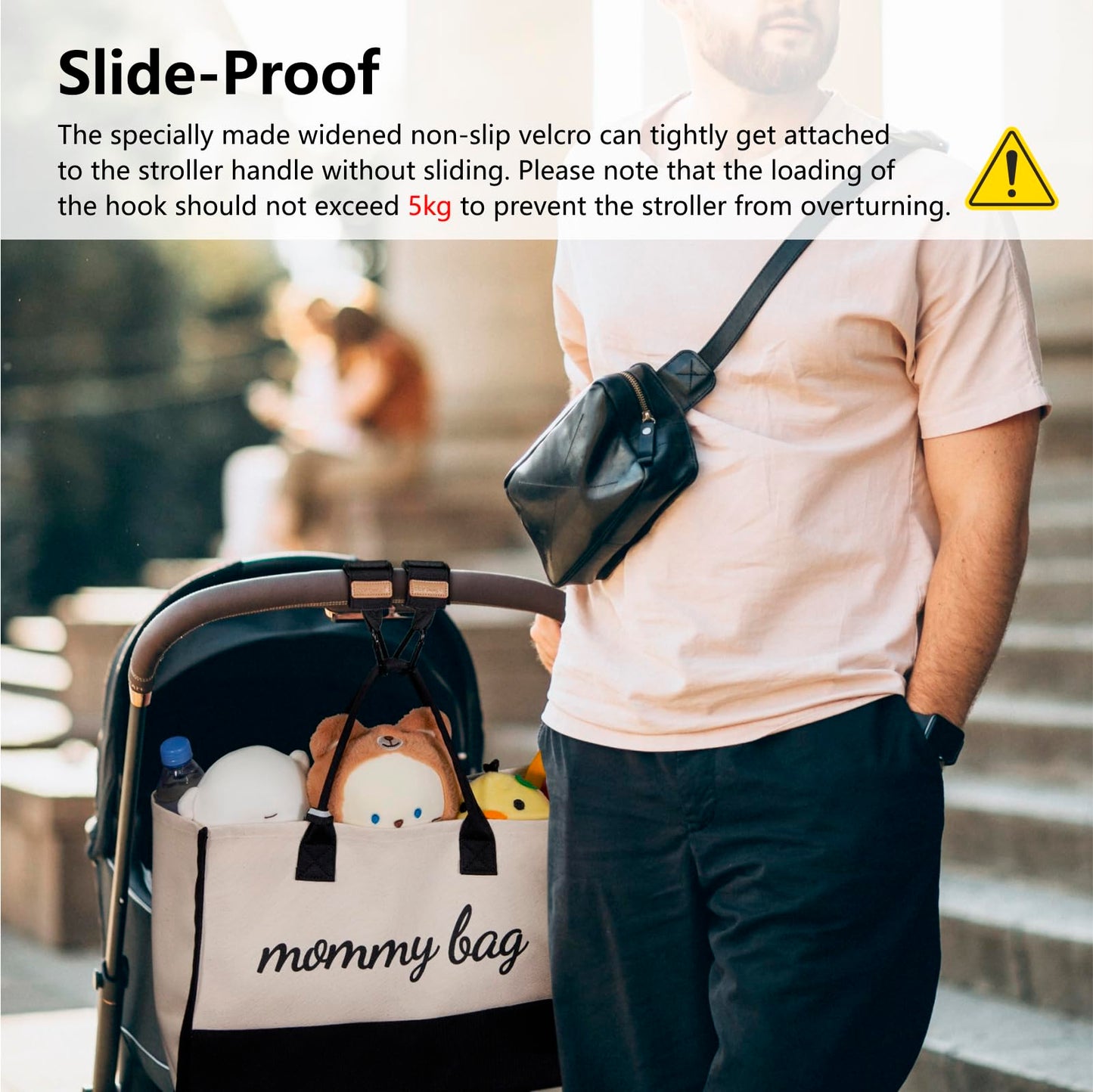 TOPDesign Universal Baby Stroller Organizer, Stroller Caddy with Detachable Mesh Bag & Heightened Insulated Cup Holders & Non-Slip Secure Hooks Accessories, Fits Most Strollers (Zoo)