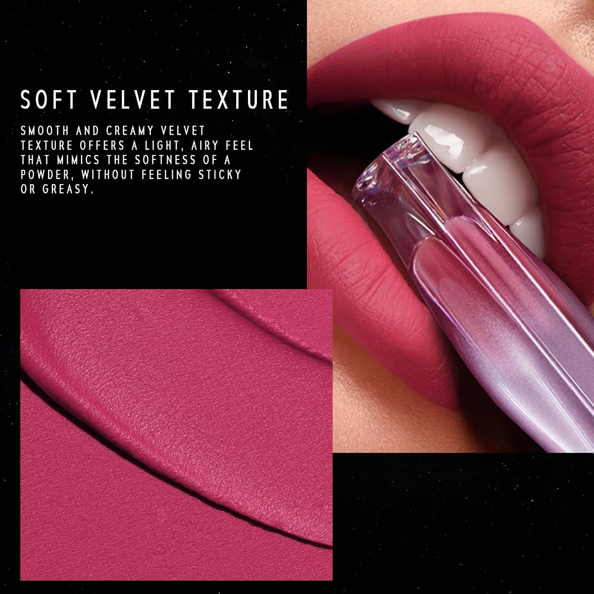 NEBULA VELVET LIP CREAM-Long Lasting Lip Stain, Waterproof and Transfer Proof Lip Tint, Matte Finish Lipstick, Smooth Out Lip Lines, Lightweight Lip Cream, High Coverage (04 ALLURA)