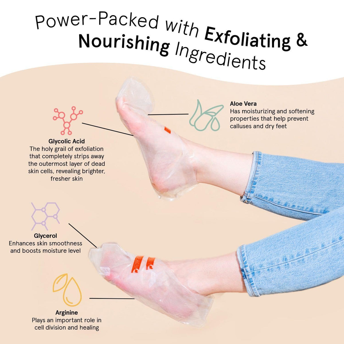 grace & stella Award-Winning Foot Peel Mask - Foot Peeling Mask with Aloe Vera - Moisturizing Foot Mask for Dry Cracked Feet - Foot Exfoliator for Baby Soft Feet (2 Pairs, Lavender)