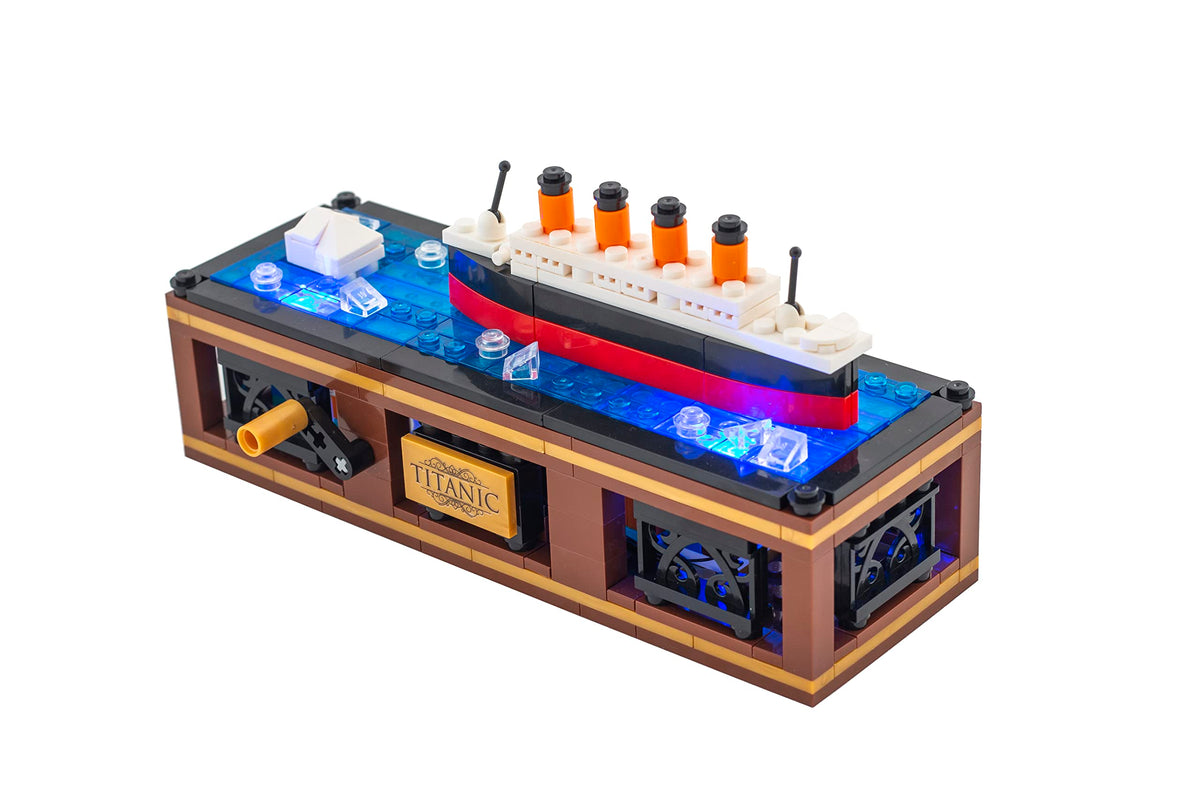 Brick Loot Titanic Iceberg Model Kit – 319-Piece Ship Building Set with LED Lights, DIY Architecture Kit for Adults & Teens, Compatible Bricks, Educational STEM Toy, Collectible Display Gift