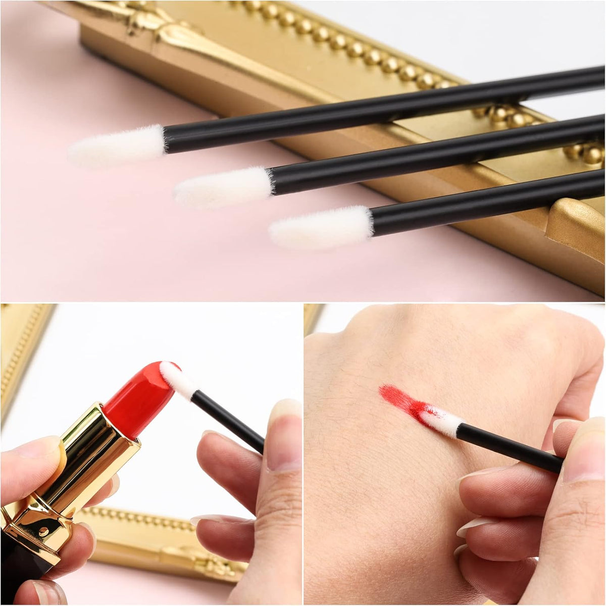 700 Piece Disposable Lip Wands - Lip Brushes, Lipstick & Gloss Applicators - Lint Free Makeup Applicator Brush Beauty Tool