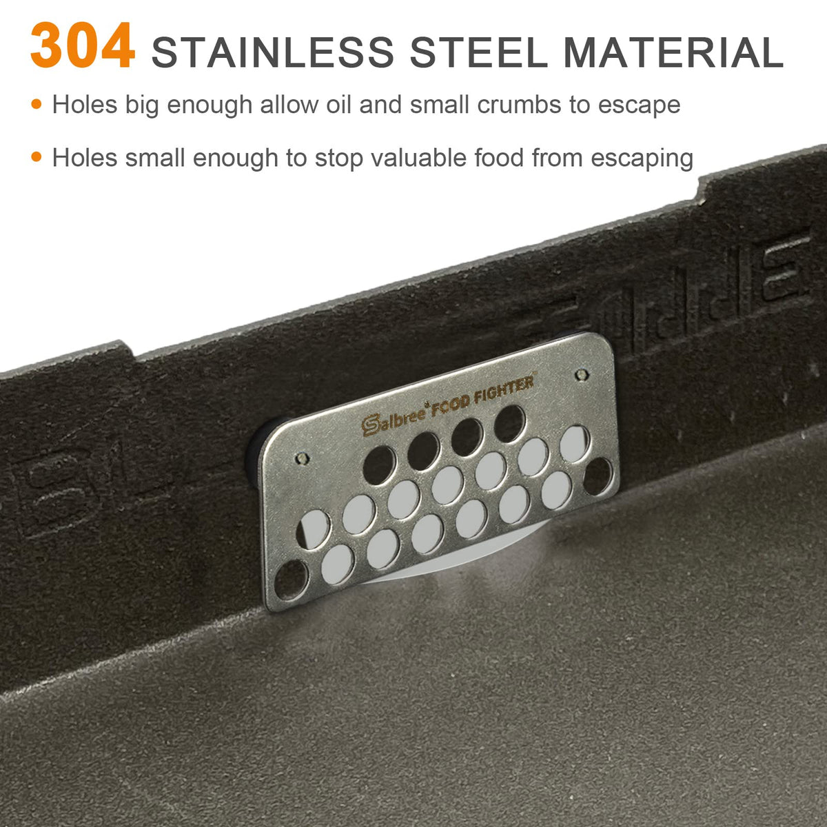 Salbree Food Fighter Mesh Screen Grease Gate Blocks Foods from Falling into Rear Grease Trap Cup Tray & Compatible with All Blackstone Griddle Goalie Accessories, Universal Fit All Black Stone Grills