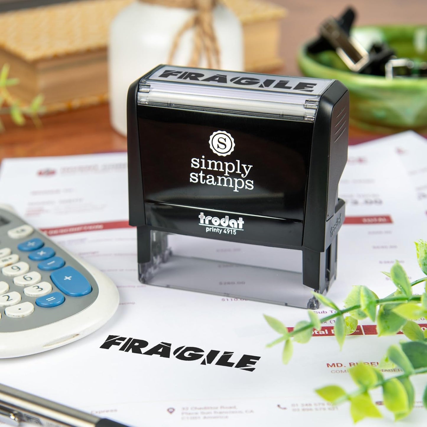 Fragile Office Stamp | 4 Different Sizes | 20 Designs | Multiple Color Options | Perfect for Quick Validation of Office Documents (Fragile, Xtra Wide)