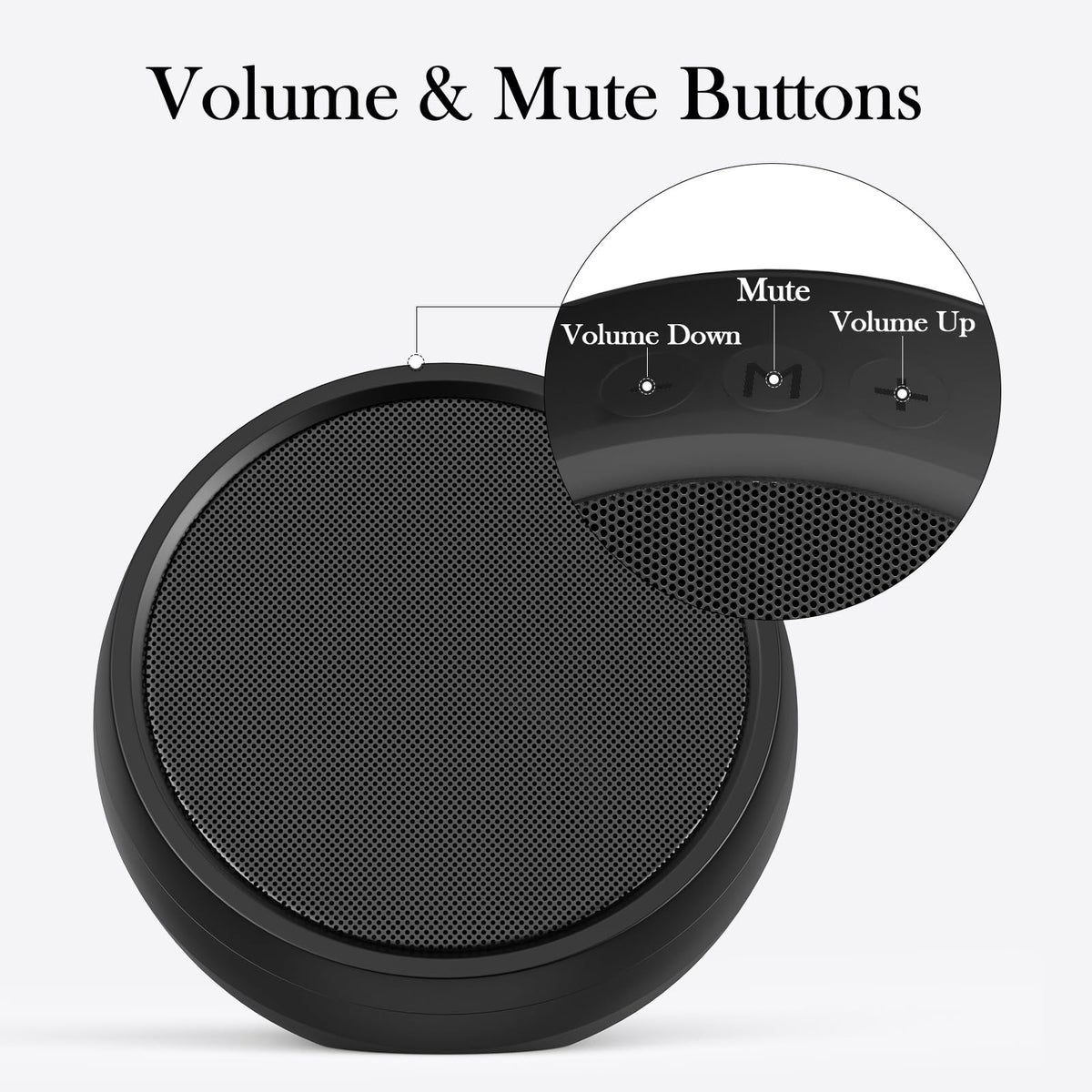 ABRRU USB Computer Speaker for Laptop, External Speakers for Desktop Computer with Crystal Clear Sound, Rich Bass and Volume Buttons, Plug-N-Play (Black)