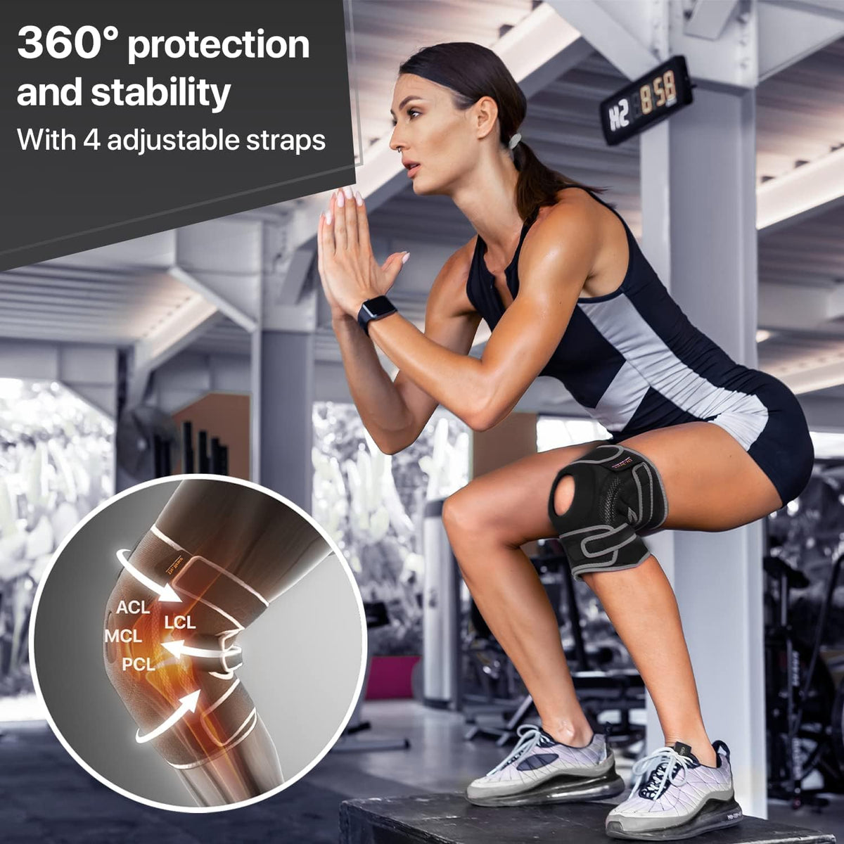 DR. BRACE ELITE Knee Brace with Side Stabilizers & Patella Gel Pads for Maximum Knee Pain Support and fast recovery for men and women-Please Check How To Size Video (XX-Large, Mercury)