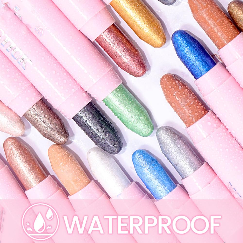 evpct 1Pcs Desert Matte Cream Eye Shadow Brightener Sticks for Eyes Waterproof Pigmented, Double Ended Cream Eyeshadow Stick Pencil Pen with Applicator, Eye Shadow Palette Highlighter Makeup 28