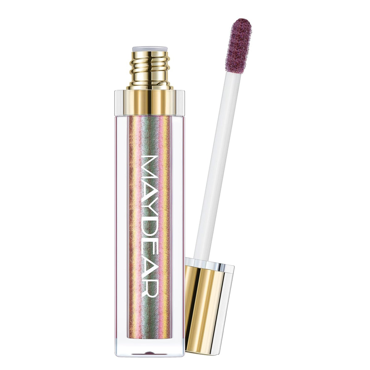 Maydear Chameleon Lipstick, High Pigmented Green Lipstick for Women Metallic Shine Lip Gloss, Full-Coverage Multichrome Long Lasting Rainbow Lip Makeup, Fuchsia Green