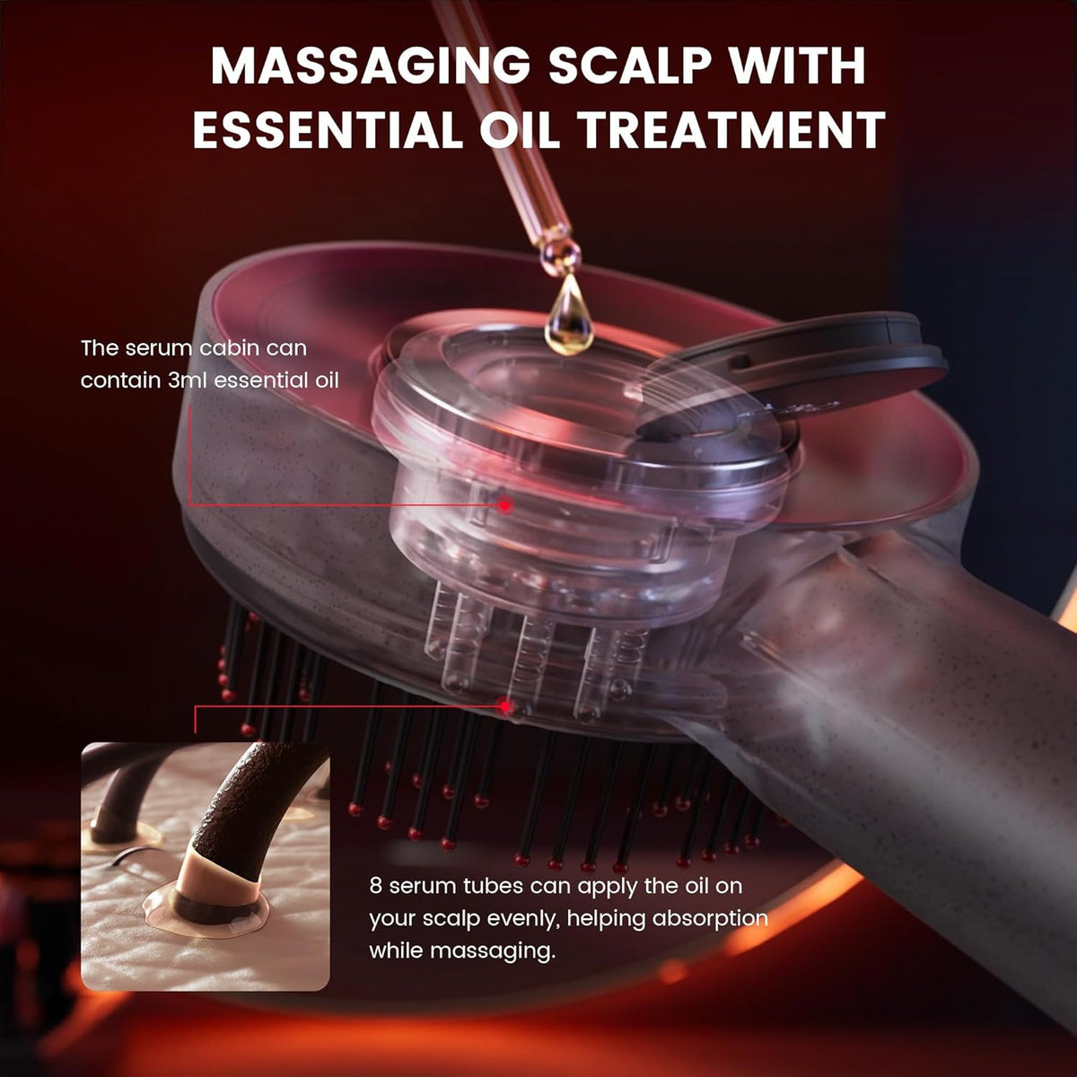 Breo Scalp3 Shiatsu Massaging Brush - IPX7 Waterproof Cordless Electric Massage Brush for Deep Scalp and Hair Massage, Portable Head Massager for Muscle Relaxation
