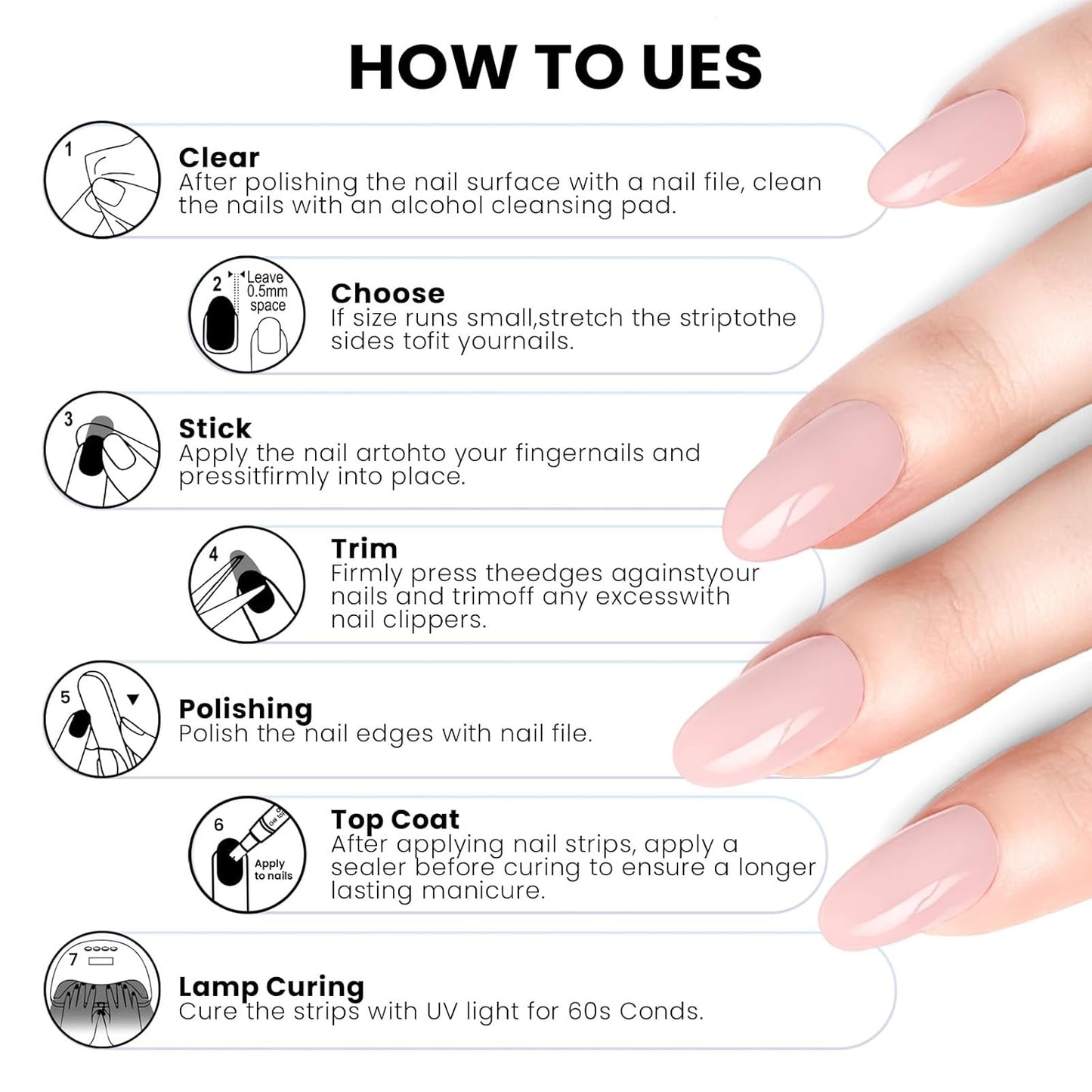 Semi Cured Gel Nail Strips | Built-In Gel Top Coat | UV Light Required | Salon Quality, Easy Application And Removal (Fairy Butterflies French)