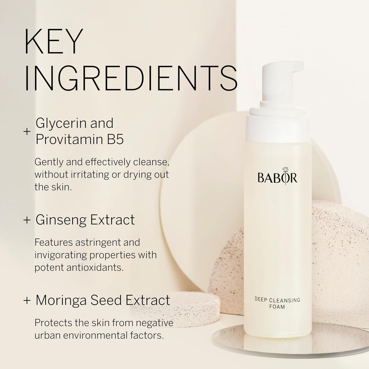 BABOR Deep Cleansing Foam, Gentle Facial Wash Removes Impurities While Balancing Moisture, Hydrating Cleanser Infused with Glycerin, Leaves Skin Soft & Radiant, 6.7 oz