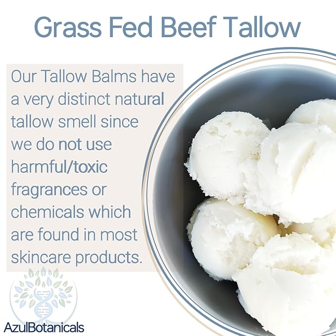 Methylene Blue Infused Whipped Grass Fed Beef Tallow Balm, Anti-Aging, Moisturizer, Stretchmarks, Rosacea, Psoriasis, Eczema, Acne, All skin types, Organic Ingredients 3.4oz