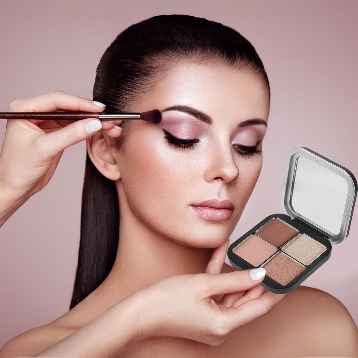 Beaupretty Empty Lipstick Palette Magnetic Eyeshadow Palette Makeup Foundation Blush Container with Mirror for Women Girls Black