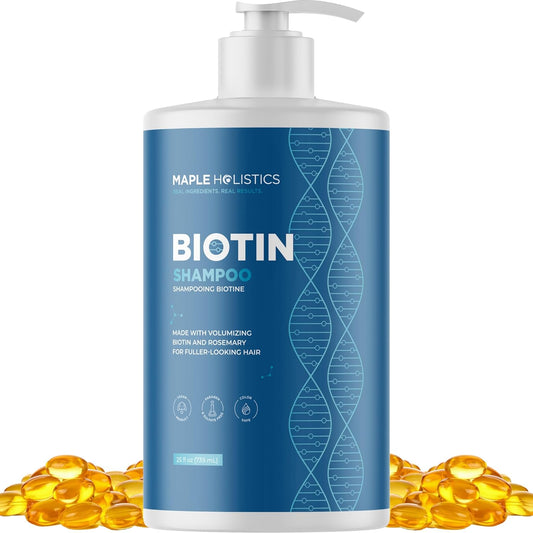 Rosemary and Biotin Shampoo for Thinning Hair - Vegan Volumizing Shampoo for Fine Hair with B Vitamins Argan Oil & Tea Tree Essential Oil - Paraben Silicone and Sulfate Free Vegan Formula (25 Fl Oz)