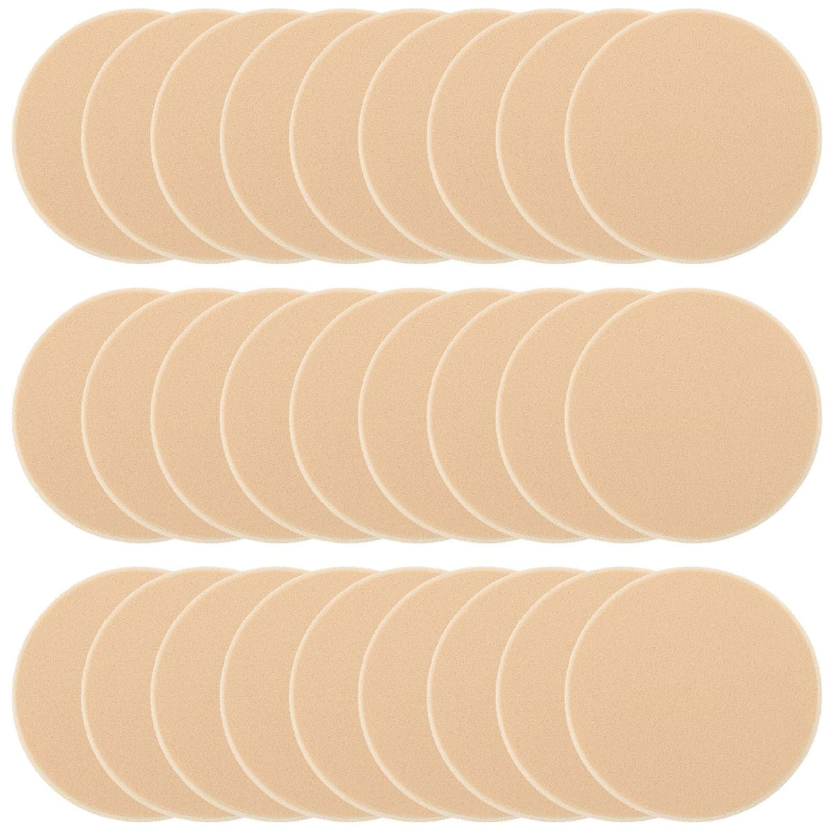 25 Pcs Women's Round Soft Makeup Beauty Eye Face Foundation Blender Facial Smooth Powder Puff Cosmetics Blush Applicators Sponges Use for Dry and Wet