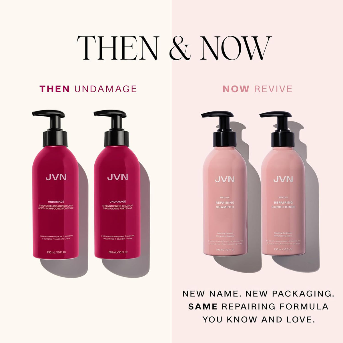 JVN Revive Repairing Conditioner, Reparative Conditioner for Damaged Hair, Dry Hair Conditioner, Hair Conditioner with Ceramides, Paraben-Free, Silicone-Free (10 Fl Oz)