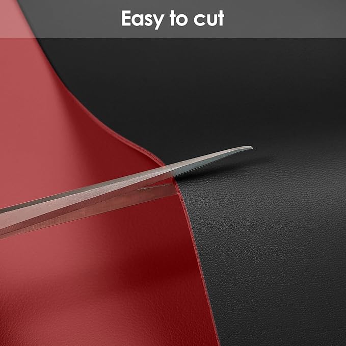 Leather Table Cover,1.8mm Thick,42x60 Inch Table Protector,Table Protector for Dining Room Table,Dining Table Cover,Table Cover Protector,Dining Table Pad(Black+Wine Red,42x60)