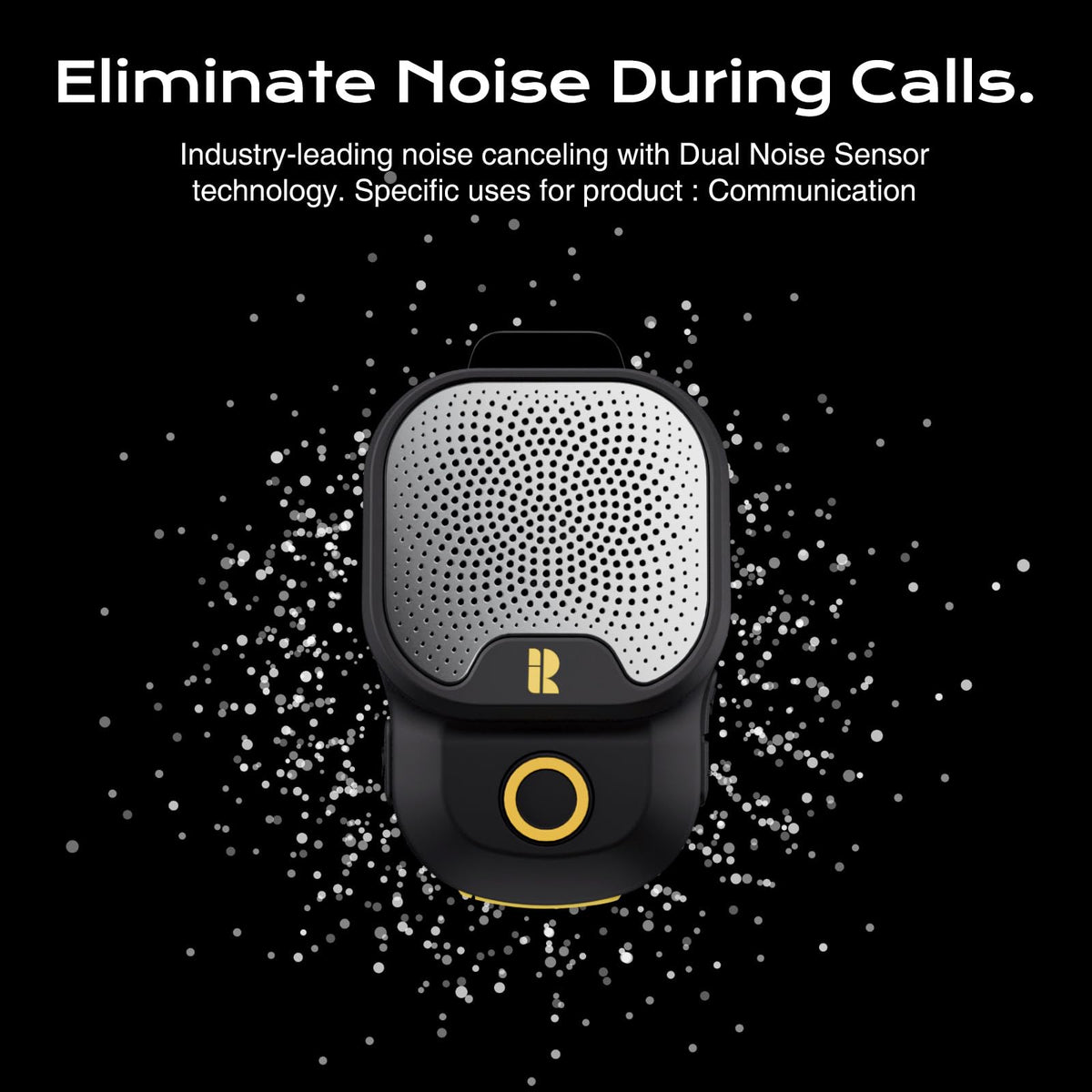 Rythflo Wearable Bluetooth V5.3 Speaker, 30H Working Time Clip-On Wireless Jobsite Water-Resistant Portable Speaker, Built-in ENC Mic for Hands-Free Music/Calls, IPX7 Waterproof, TWS Portable Speaker