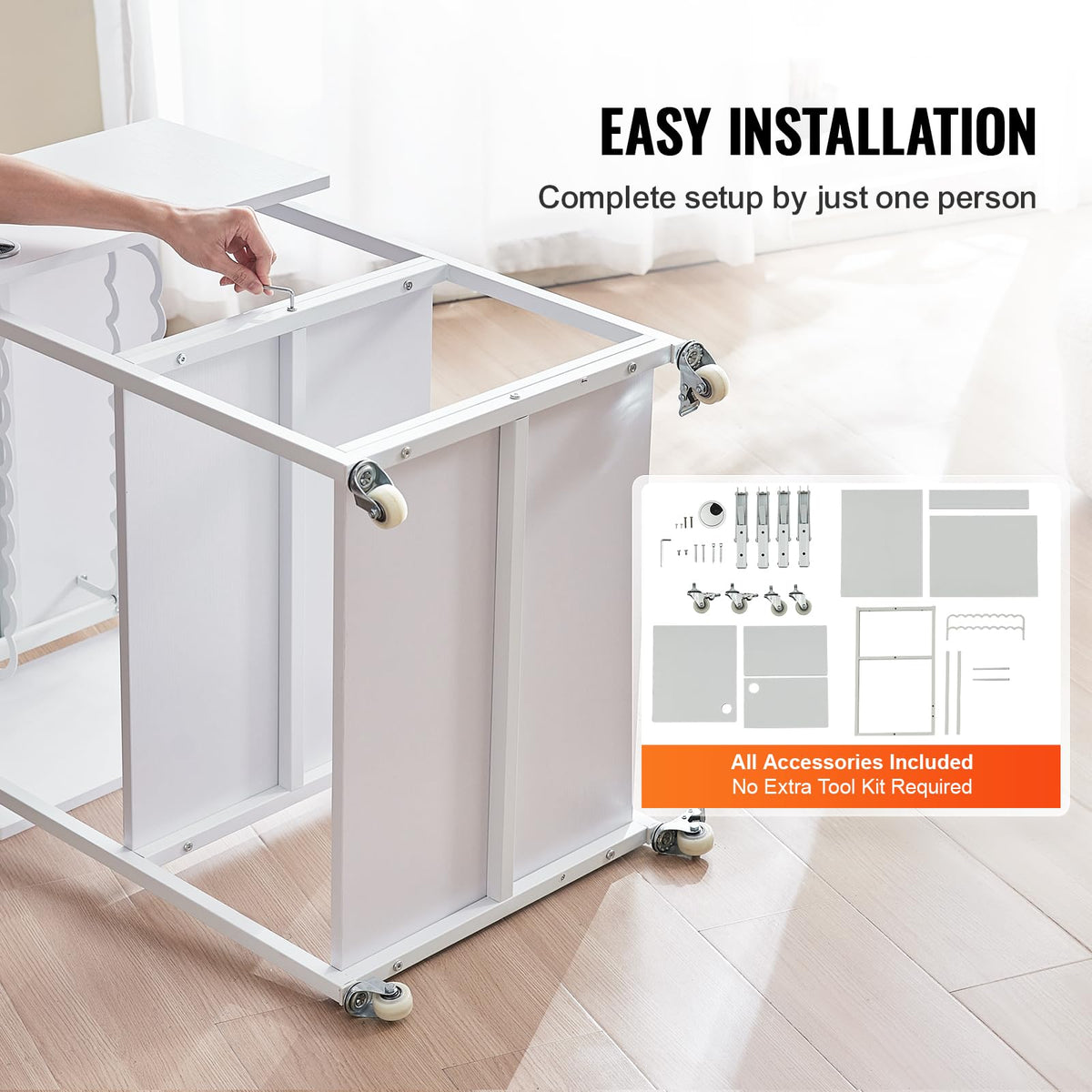 VEVOR 3 Tier Movable Heat Press Table, Foldable Heat Transfer Machine Stand with Vinyl Roll Holder, Heavy Duty Rolling Metal Workbench for DIY Sublimation Transfer Machine and Printer