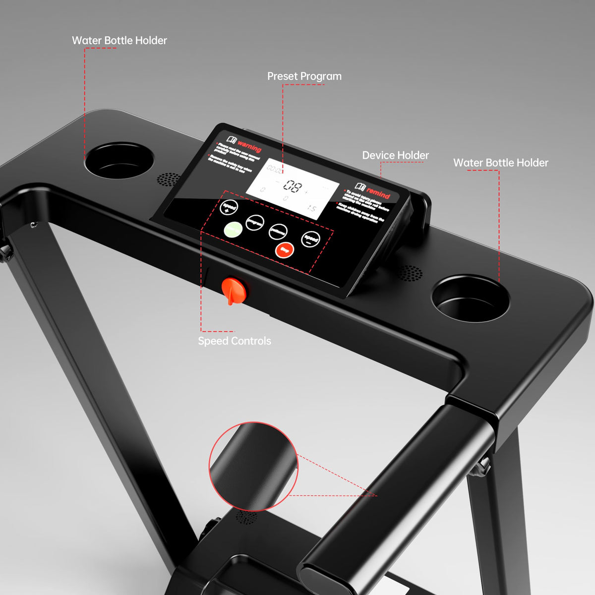 KEY2FUN Treadmills for Home, Walking Pad with Handle Bar, Portable Foldable Treadmill, Lightweight Folding Treadmill with 300 LBS Capacity, 3.0 HP Walking Pad with LED Display