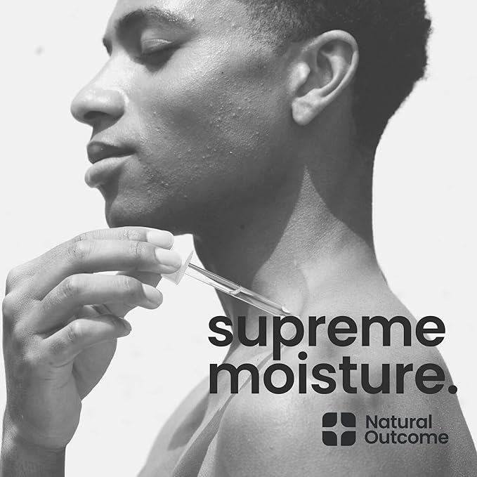 Natural Outcome Man Skin Supreme Moisture Serum Mens I Mens Anti-Aging Day & Night Facial Serum I Advanced Moisture Serum with Hyaluronic Acid, Argan Oil & Vitamin E