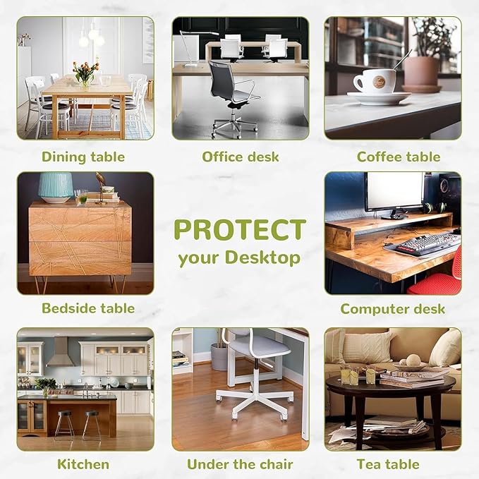 26 x 60 Inch Clear Table Cover Protector, 1.5mm Plastic Table Cover, Waterproof Table Pad for Dining Room, Kitchen, Office