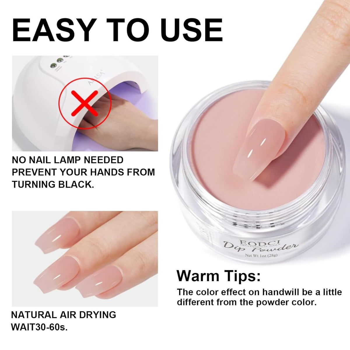 Glitter Dipping Powder, Sprinkle On Glitter Collection - Hot Pink Dip powder - No Needed UV Lamp - Long Lasting 14 Days Dip Colors - Nail Color for Professionals & At-Home DIY 1oz