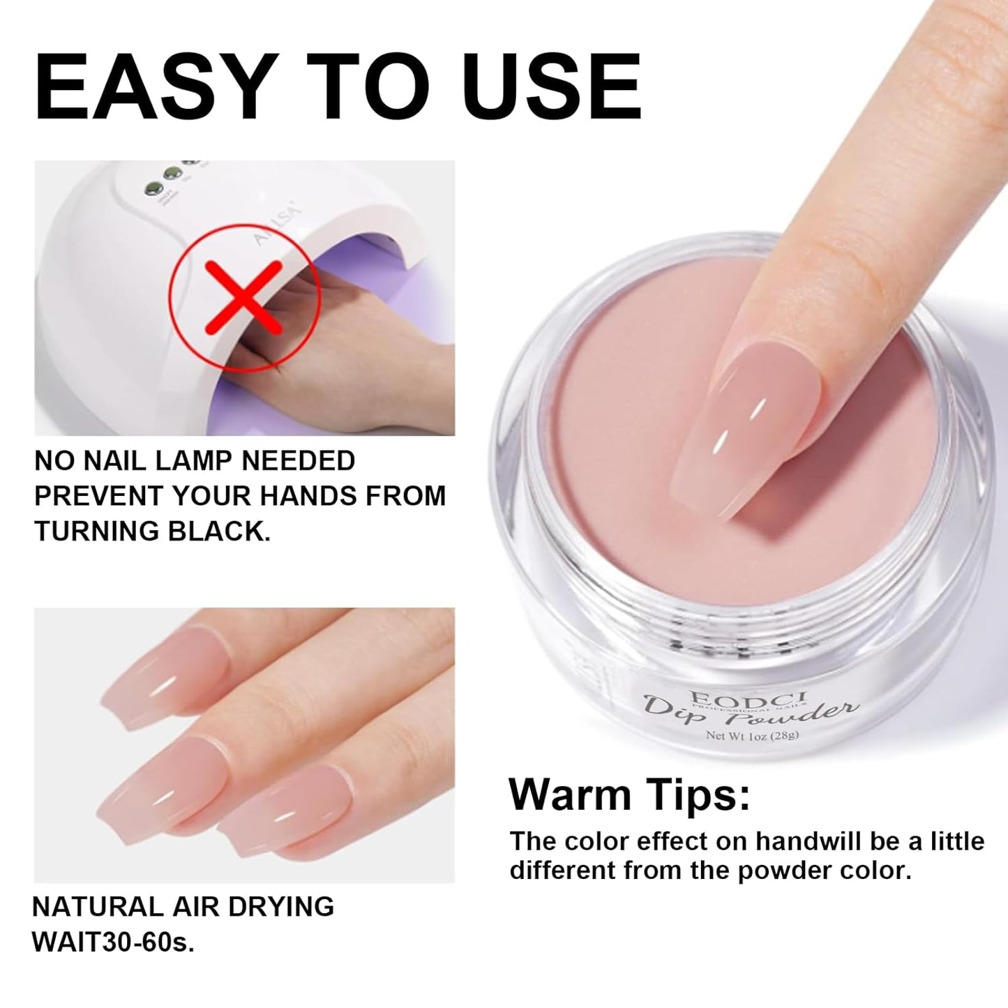 Long Lasting Nail Dip Powder Colors, Lavender Purple Blue Glitter Dipping Powder - No Needed Led Lamp - Art Starter Manicure Beginner DIY Salon Home Gift 1oz