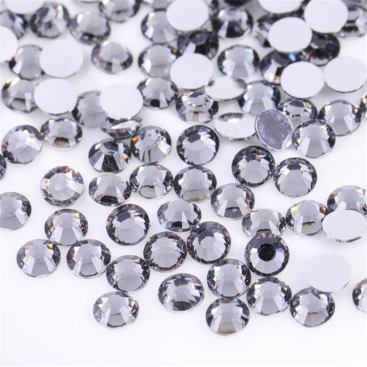 3000 Pieces SS12 3mm Flatback Rhinestones Clear Glass Round Gems Crystals for Nail Art DIY Crafts Clothes Shoes Bags （Light Grey）