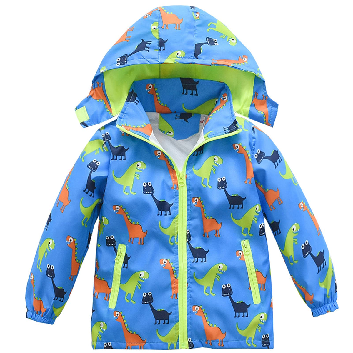 HZXVic Toddler Boys Raincoat Waterproof,Lightweight Kids Rain Poncho Jacket Windbreaker Outwear Coat，Blue 2T