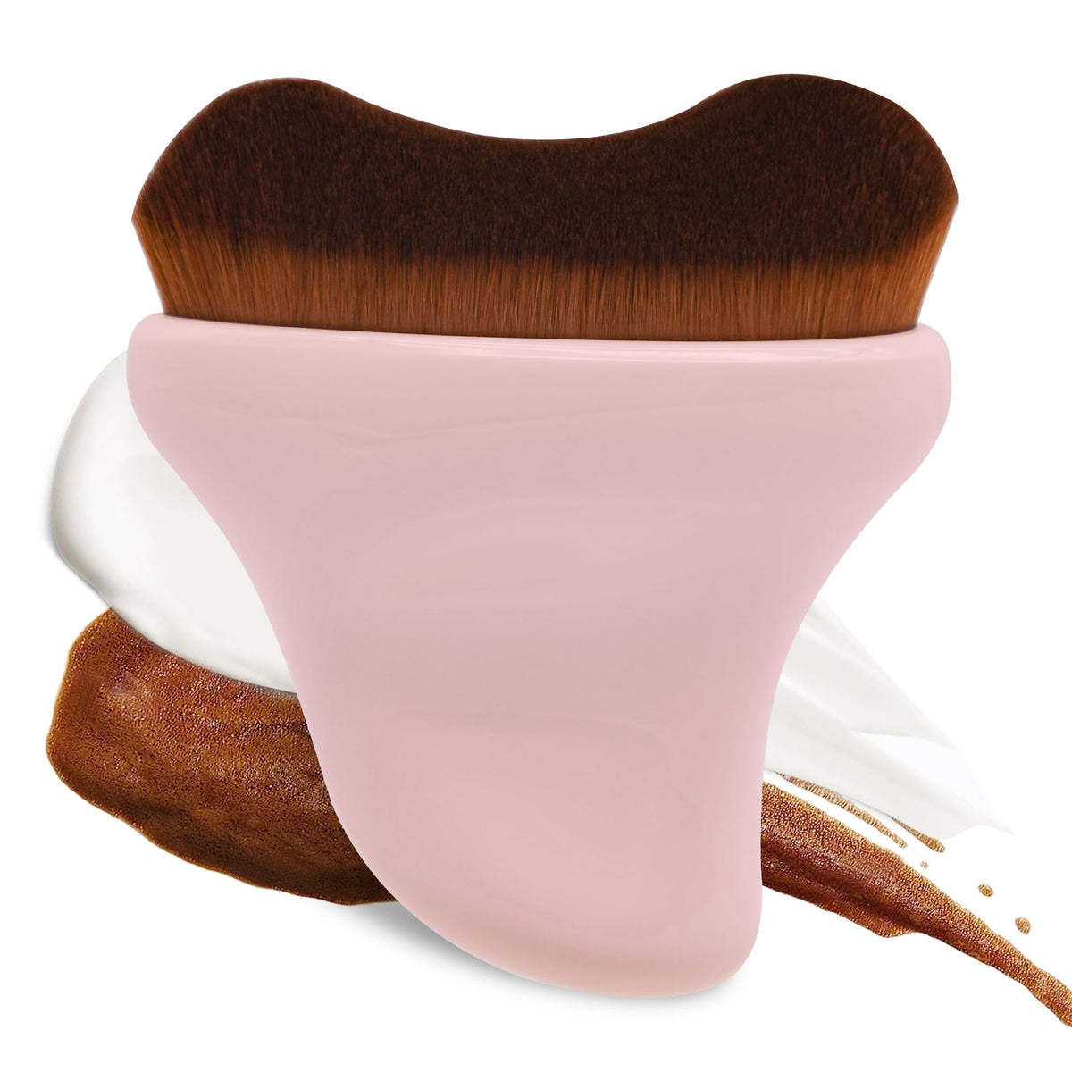 BEAUTYFACTOR Self Tanner Brush - Kabuki Bronzer Brush for Face & Body Makeup - Self Tanning Mitt for Face, Body & Legs (Pink)
