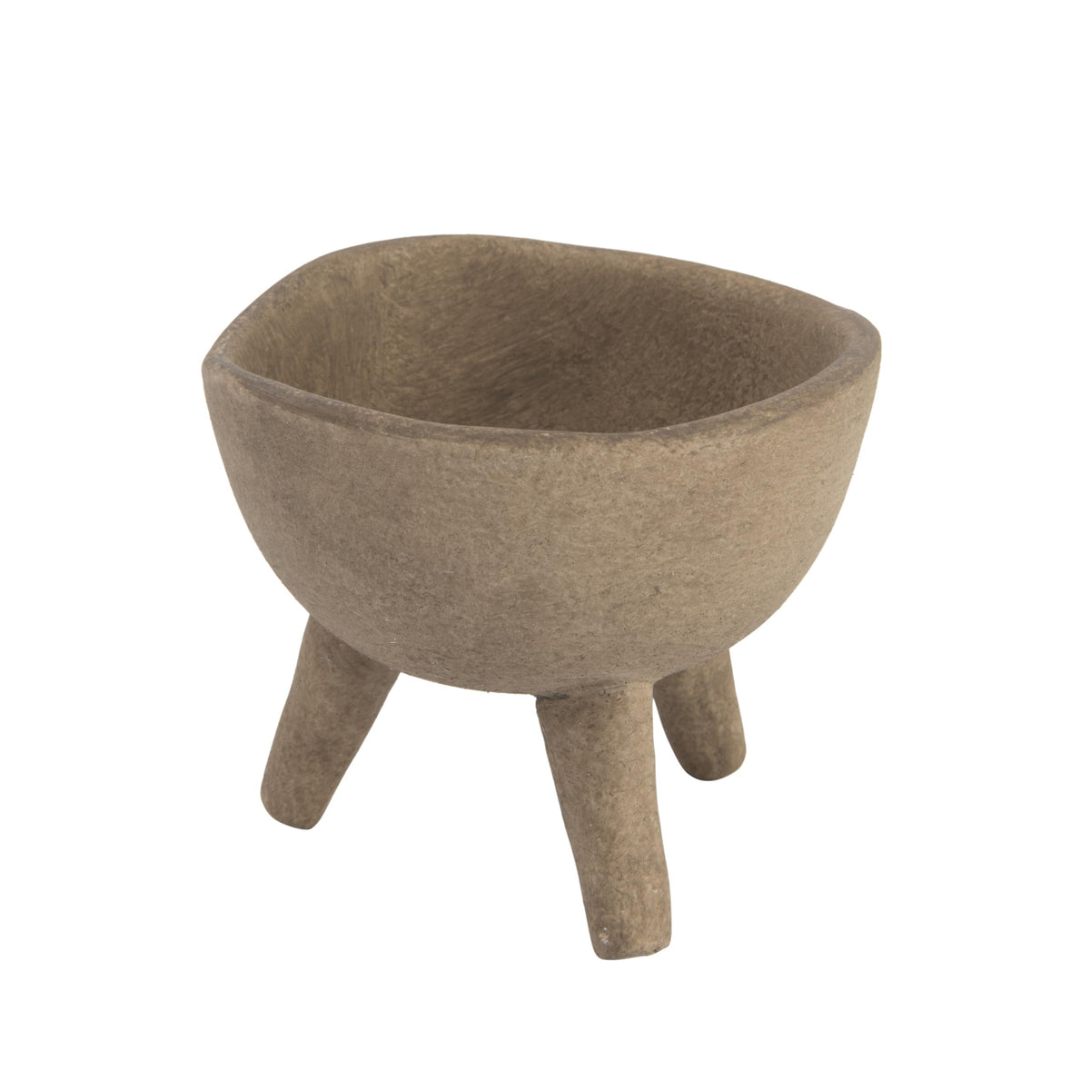 Creative Co-Op Boho Terracotta Footed Bowl with Organic Edge, Matte Taupe