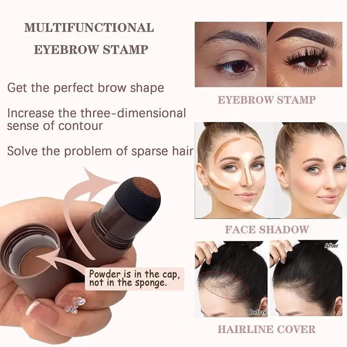Eyebrow Stencils, ALLROSE Eyebrow Stamp Stencil Kit Perfect Eyebrow Waterproof Eye Brow Stamp Stencil Kits, Eyebrow Kit for Women with 20PCS Brow Shaping Kit Eyebrow Tinting Kit, Black Brown