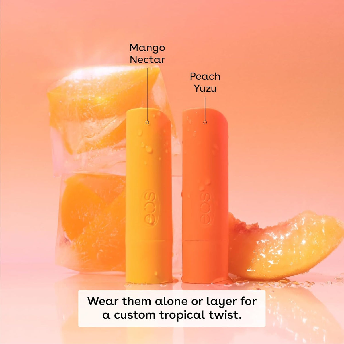 eos Flavor Lab Secret Menu Lip Balm - Peach Yuzu, Limited-Edition, Moisturizing, Hydrating for Dry Lips, Variety Pack, 0.14 oz, 2-Pack