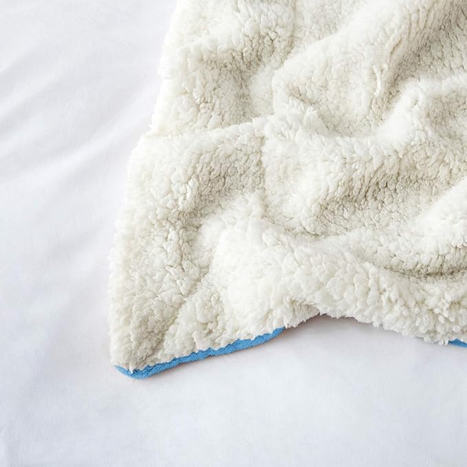 IR Imperial Rooms Light Blue Sherpa Fleece Throw Blanket for Bed - Wholesale Bulk Pack of 16 Sherpa Blankets - Soft Fluffy Throw Blankets for Hotels, Guest Bedroom, 50x60 Inches
