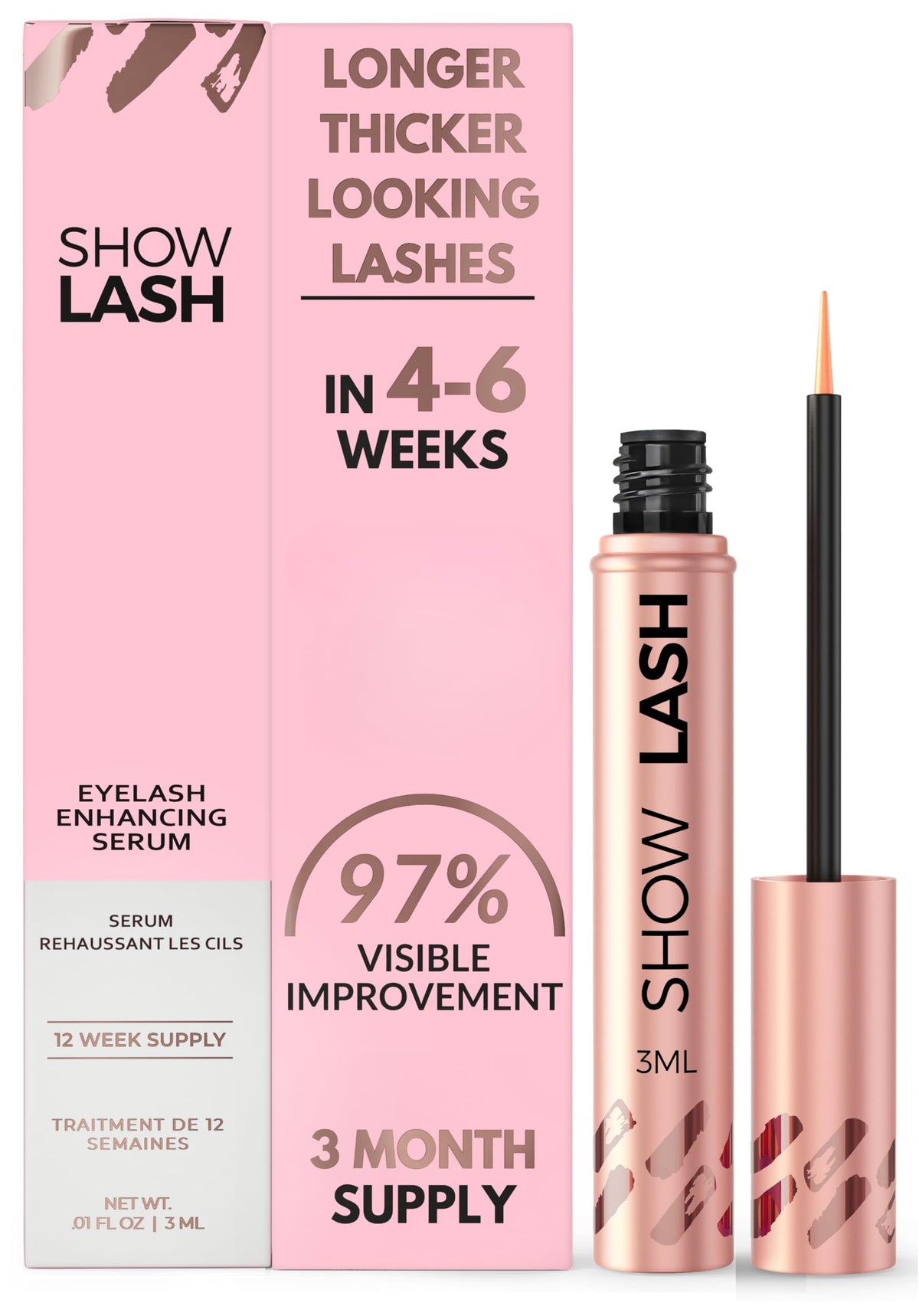 LeVaye Cosmetics Show Lash Eyelash Serum for Longer, Thicker, Gorgeous Looking Lashes, Cruelty Free Lash Serum